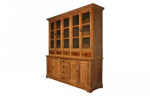 Buffetschrank-hellbraun-teak-massivholz-aufsatzschrank